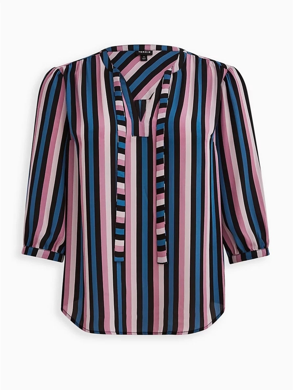 Torrid PEASANT BLOUSE - GEORGETTE PURPLE STRIPE Size 3 - Picture 3 of 5
